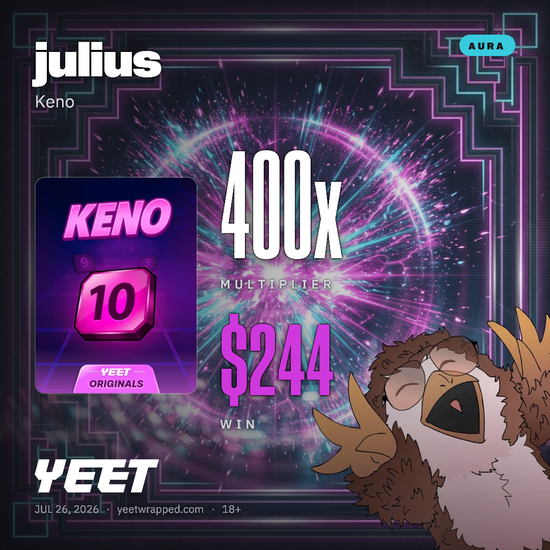 julius hit 400x on Keno
