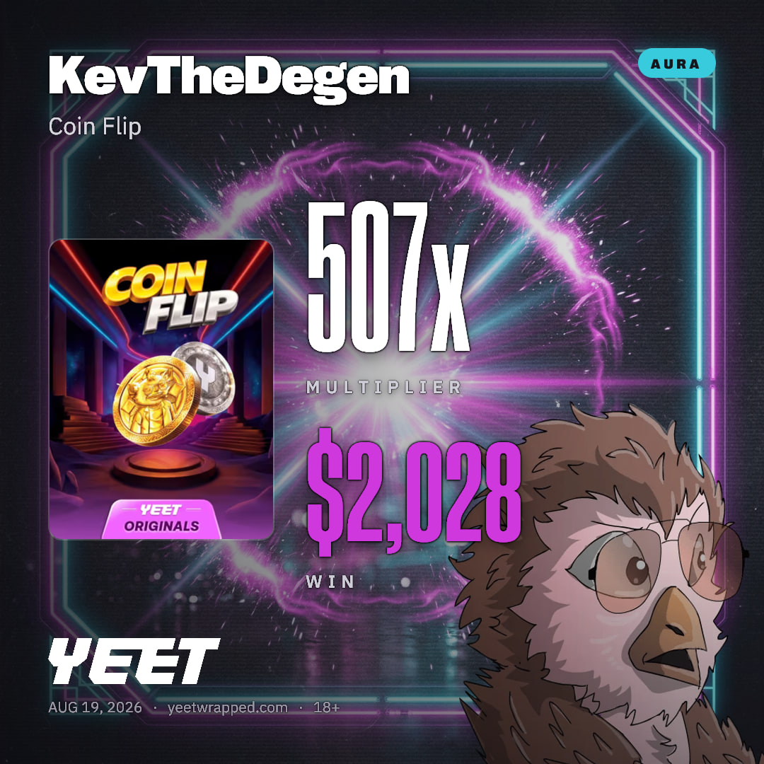 KevTheDegen hit 506.9x on Coin Flip