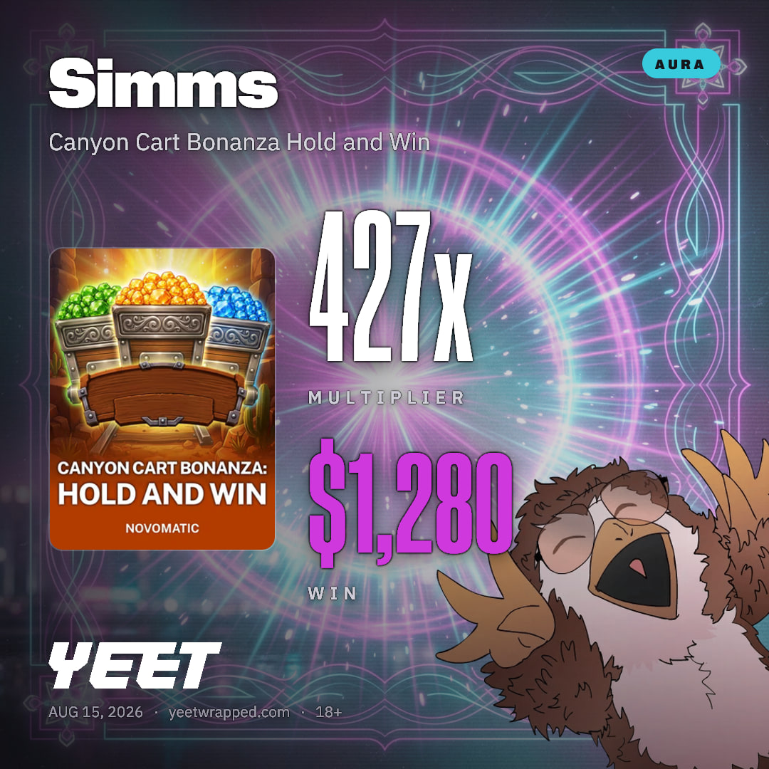 Simms hit 426.8x on Canyon Cart Bonanza Hold and Win