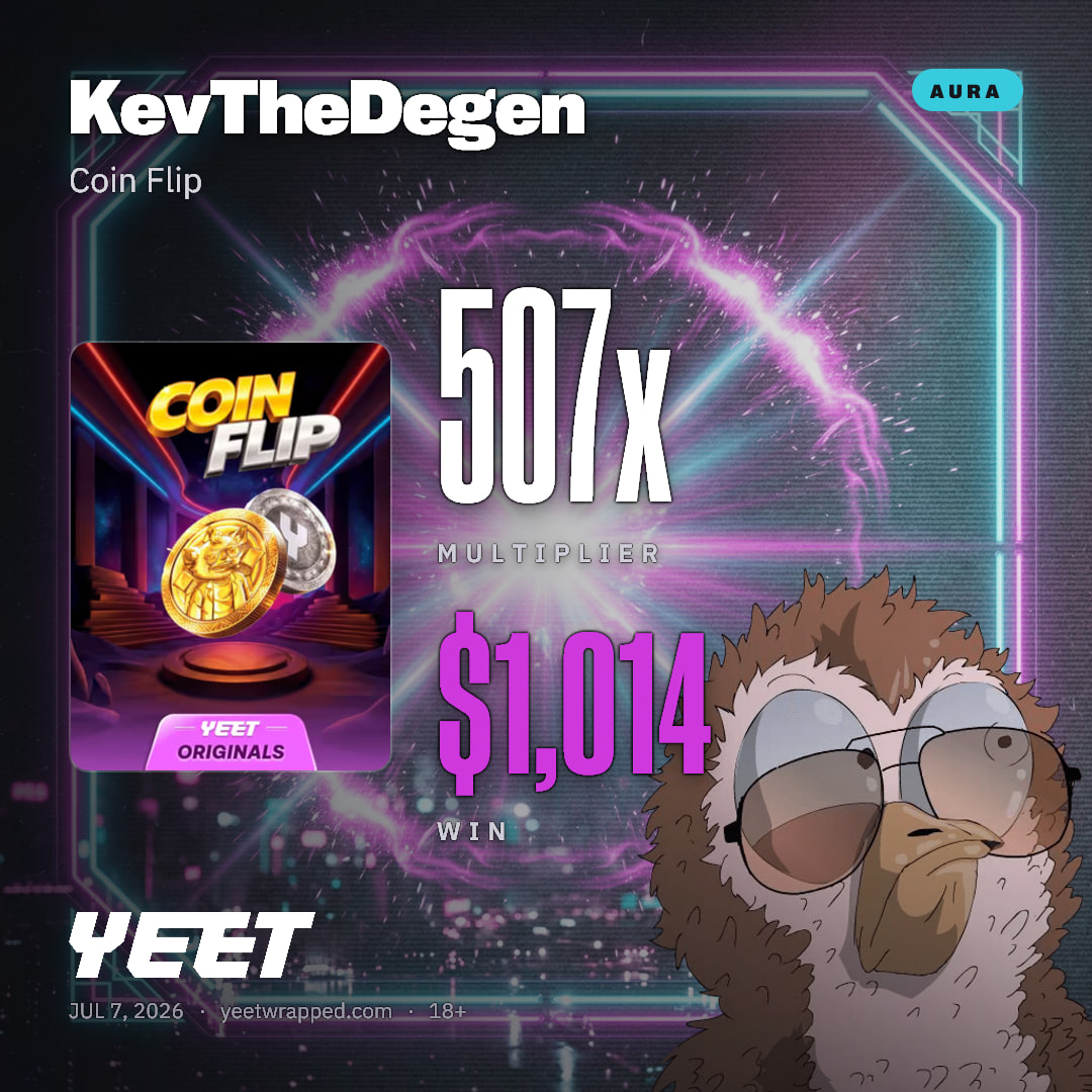 KevTheDegen hit 506.9x on Coin Flip