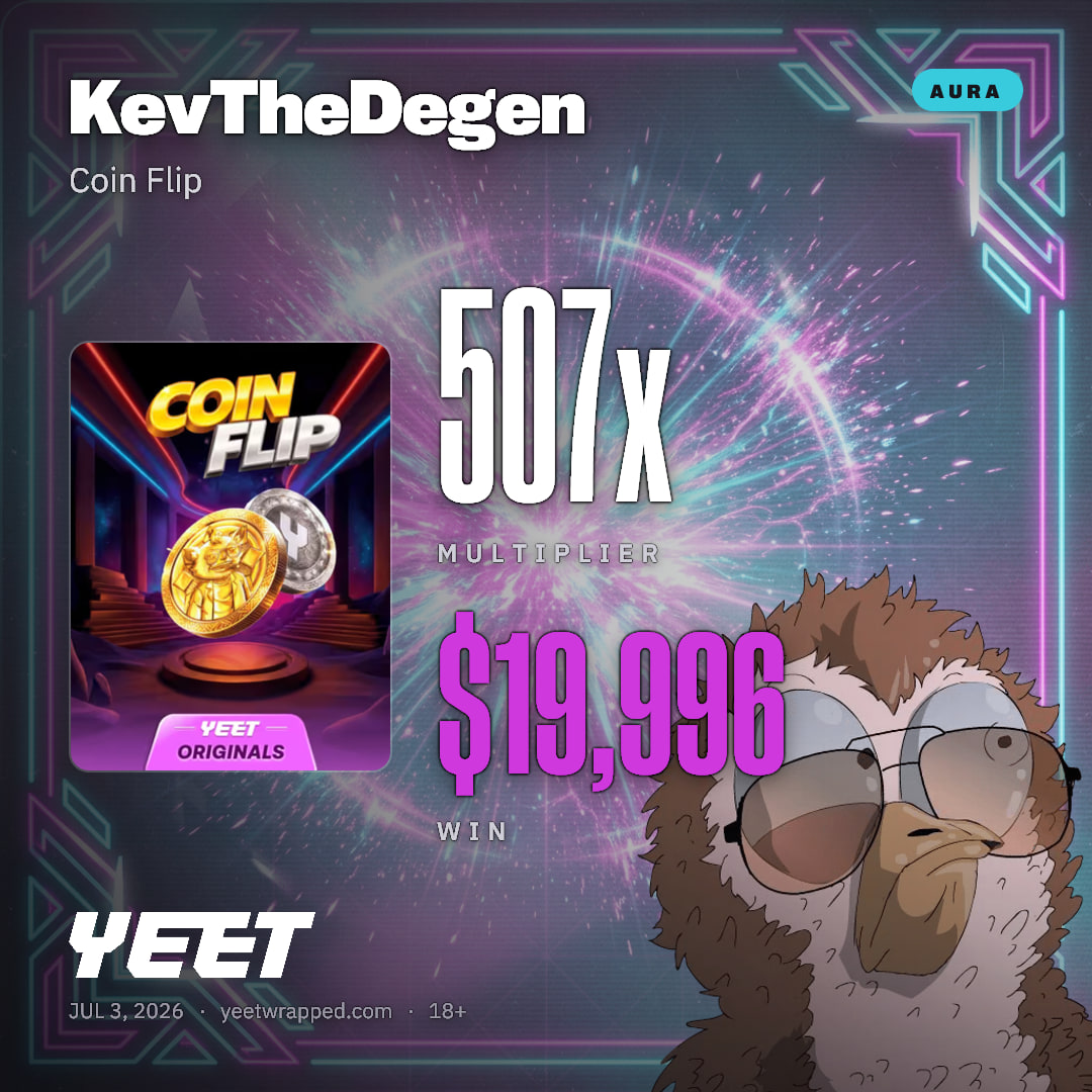 KevTheDegen hit 506.9x on Coin Flip