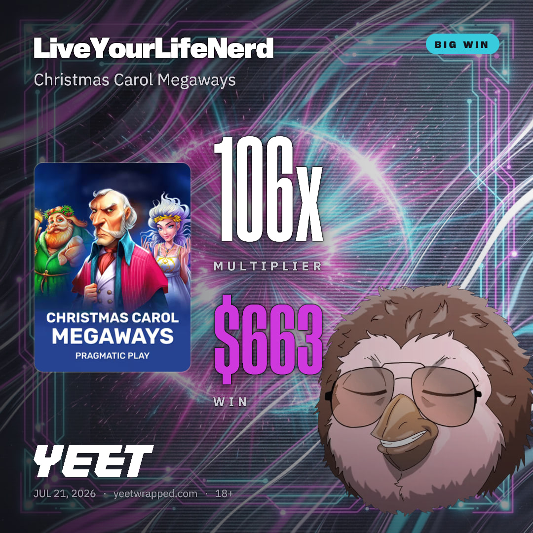 LiveYourLifeNerd hit 106.1x on Christmas Carol Megaways