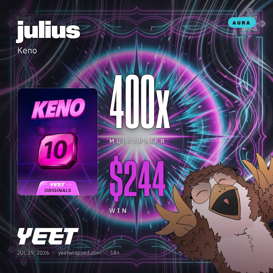 julius hit 400x on Keno