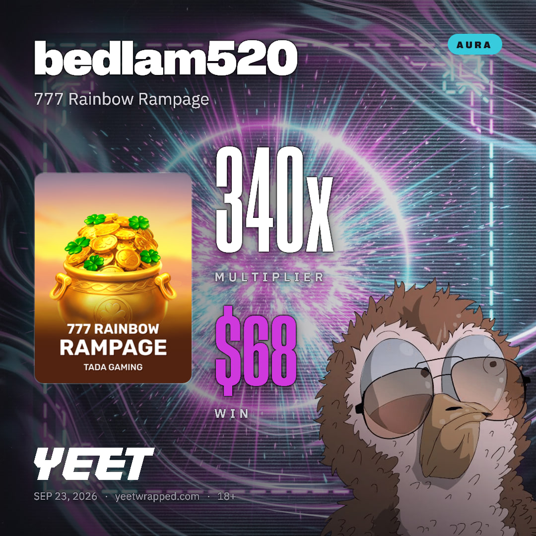 bedlam520 hit 340.4x on 777 Rainbow Rampage