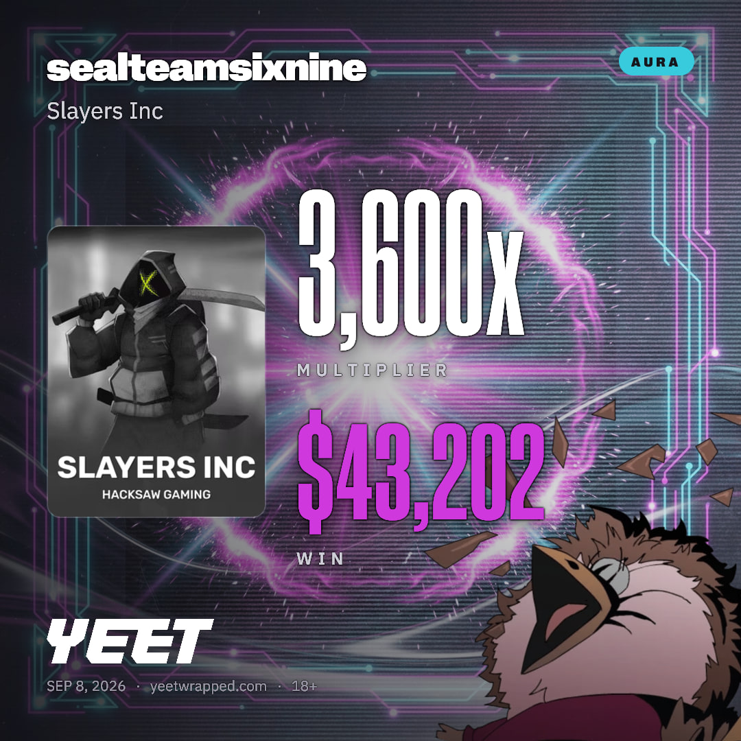 sealteamsixnine hit 3,600x on Slayers Inc