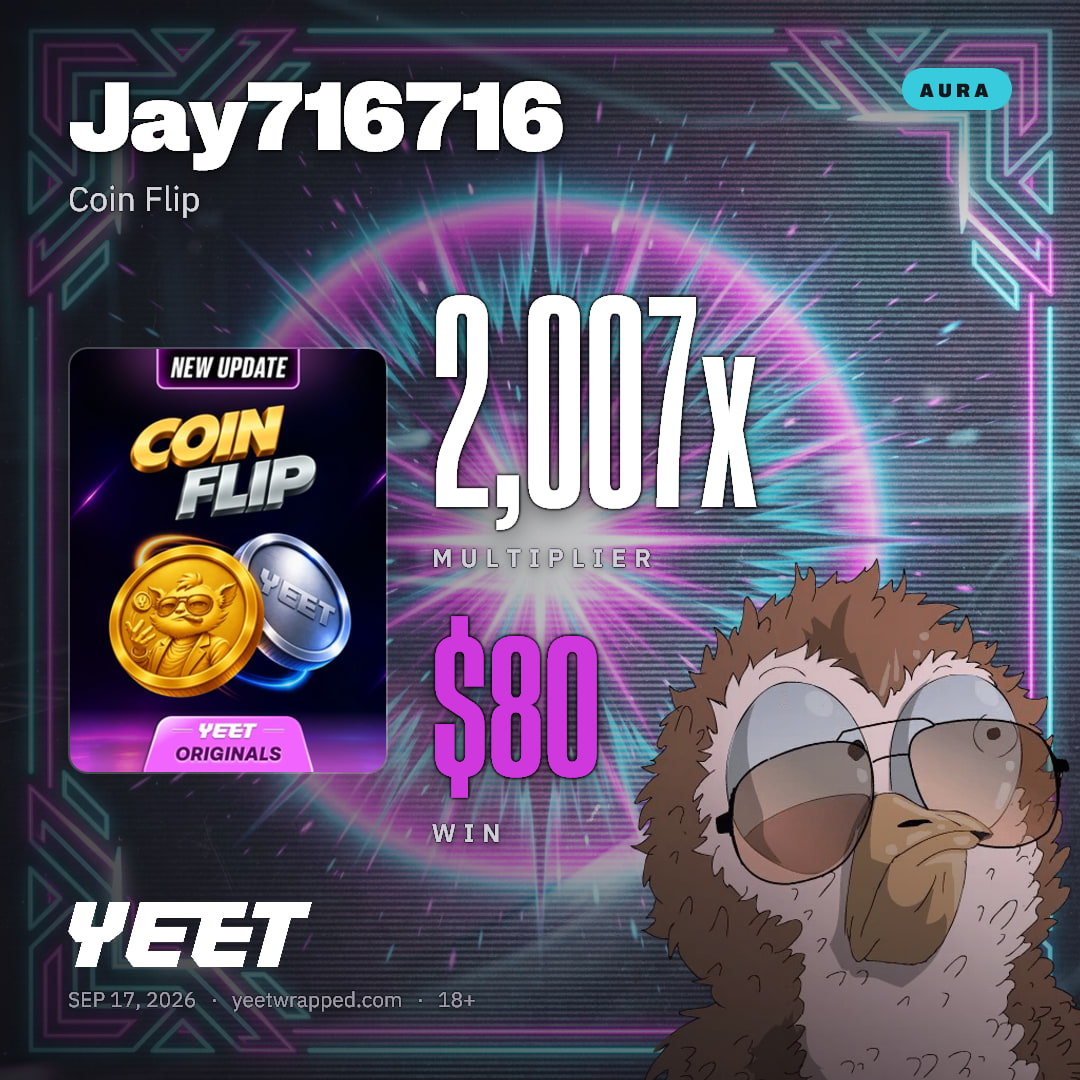Jay716716 hit 2,007x on Coin Flip