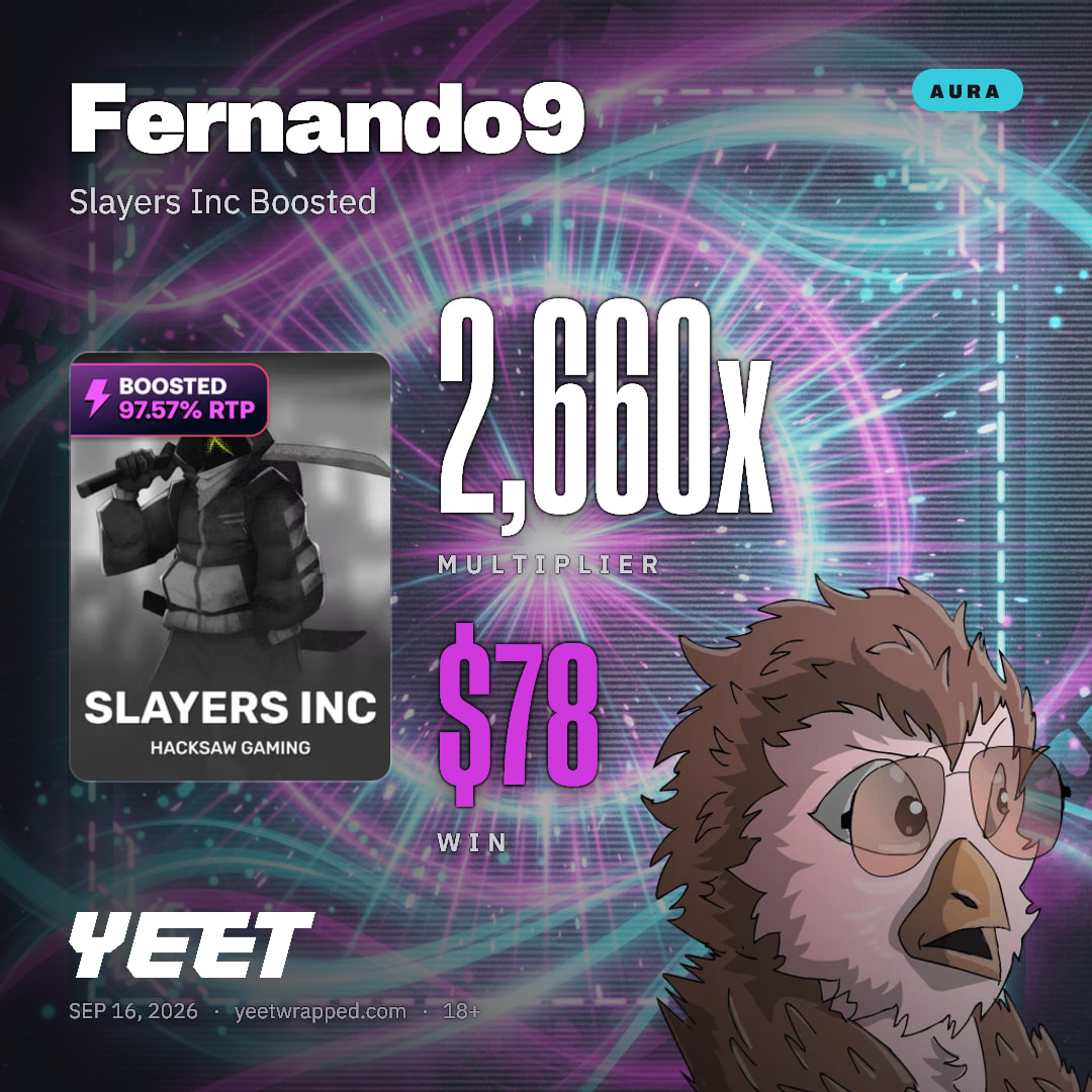 Fernando9 hit 2,660x on Slayers Inc Boosted