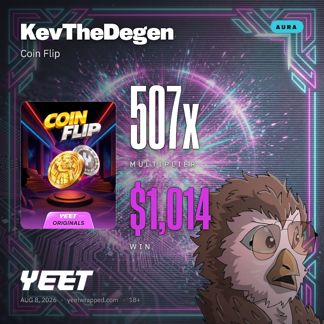 KevTheDegen hit 506.9x on Coin Flip