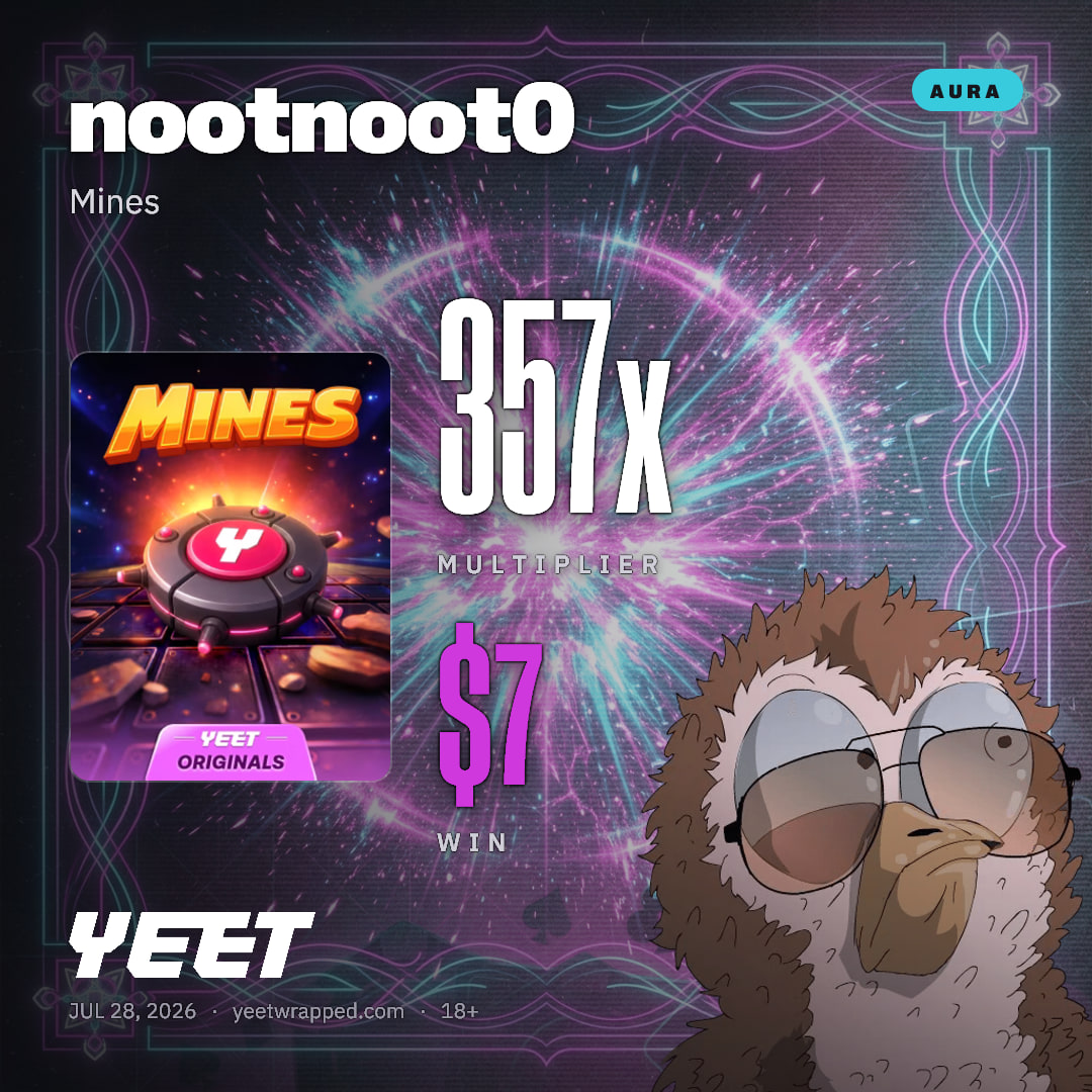 nootnoot0 hit 356.6x on Mines