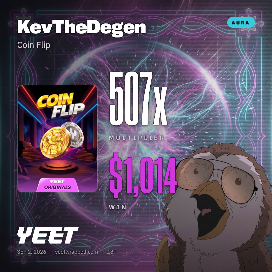 KevTheDegen hit 506.9x on Coin Flip