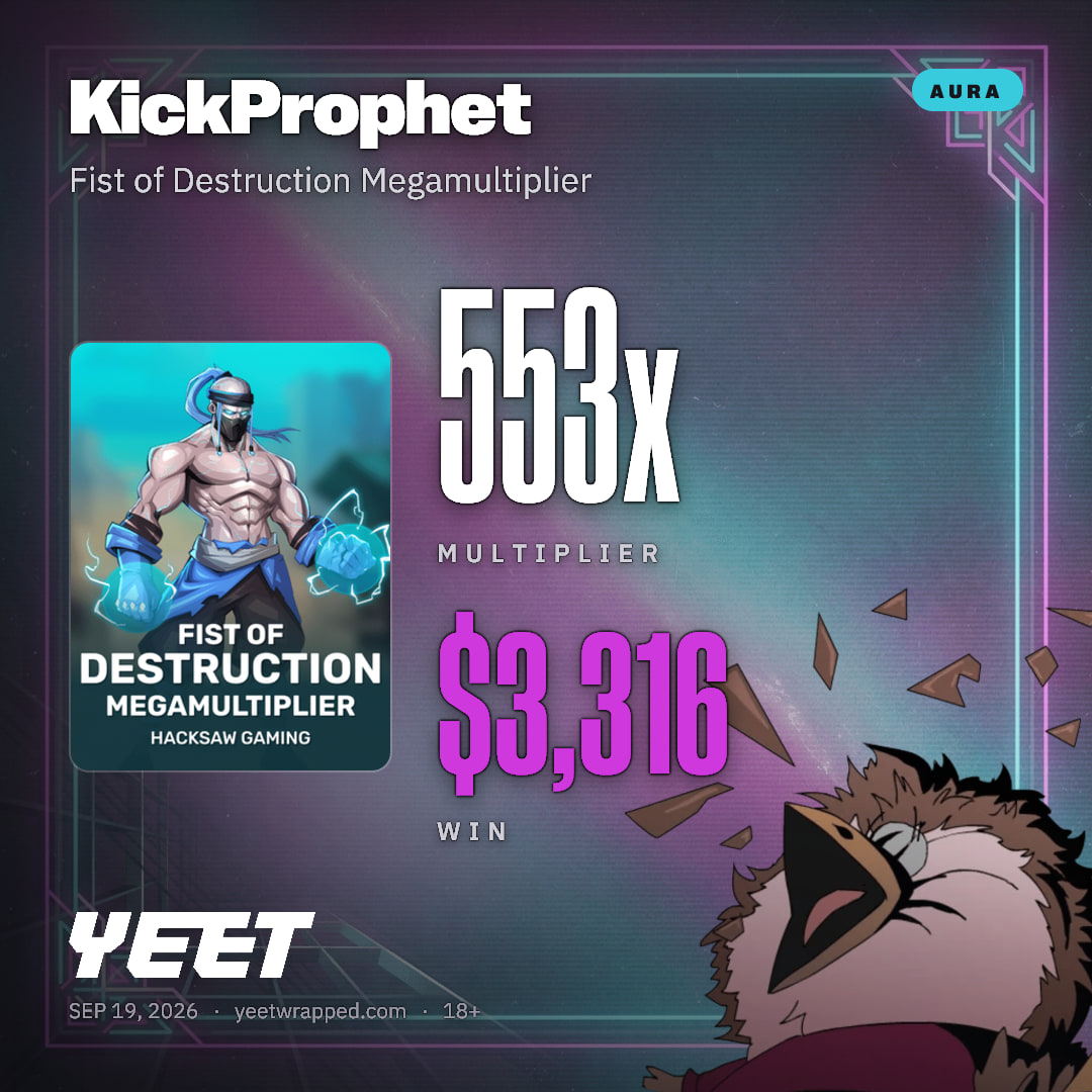 KickProphet hit 552.6x on Fist of Destruction Megamultiplier