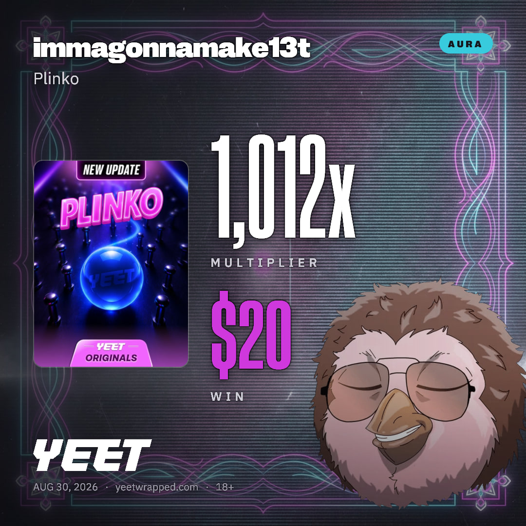 immagonnamake13t hit 1,012x on Plinko