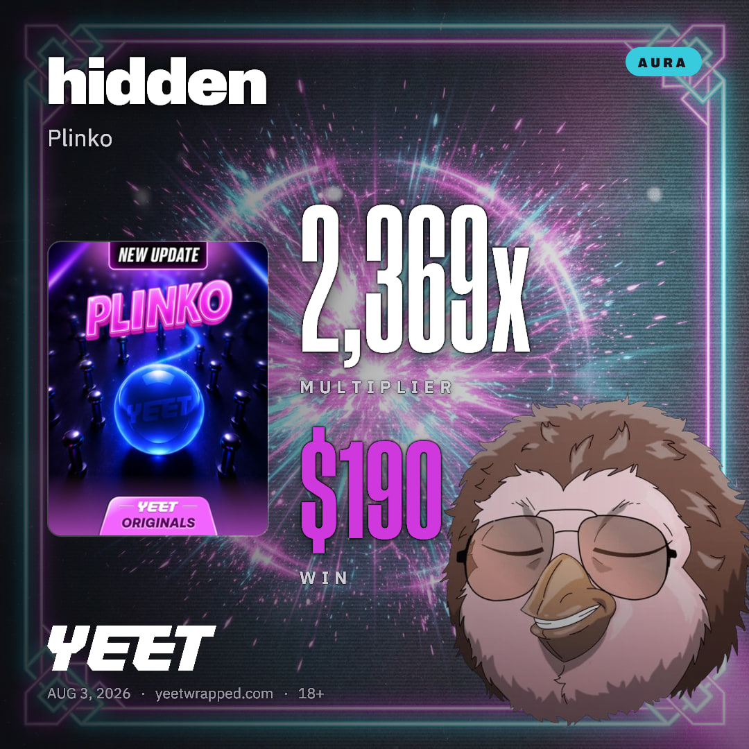 hidden hit 2,369x on Plinko