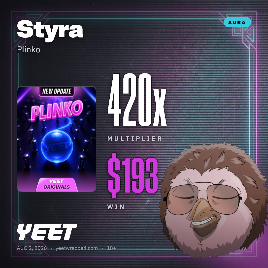 Styra hit 420x on Plinko