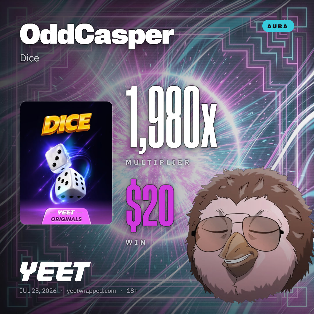 OddCasper hit 1,980x on Dice