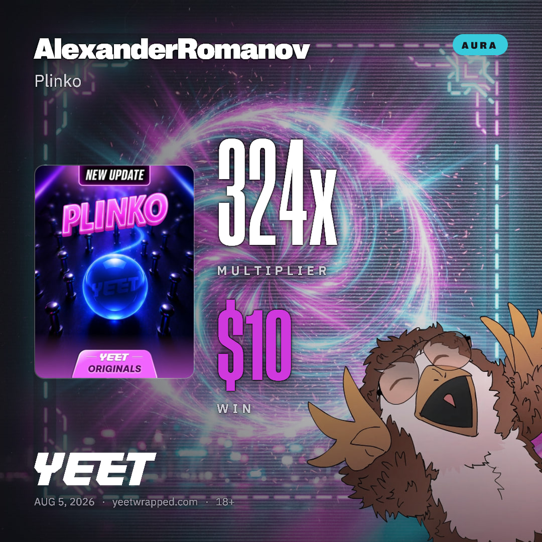 AlexanderRomanov hit 324x on Plinko