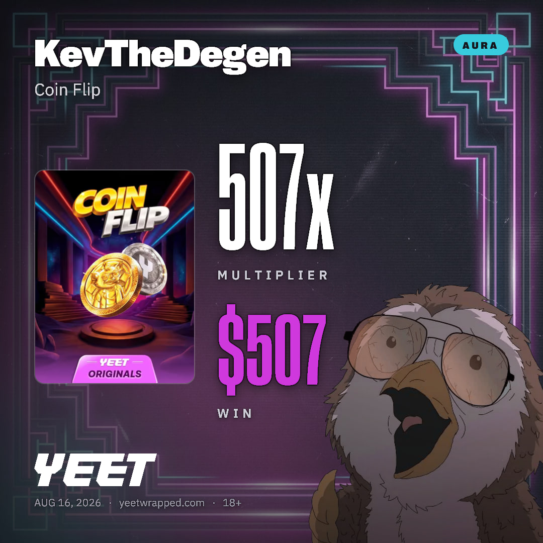 KevTheDegen hit 506.9x on Coin Flip