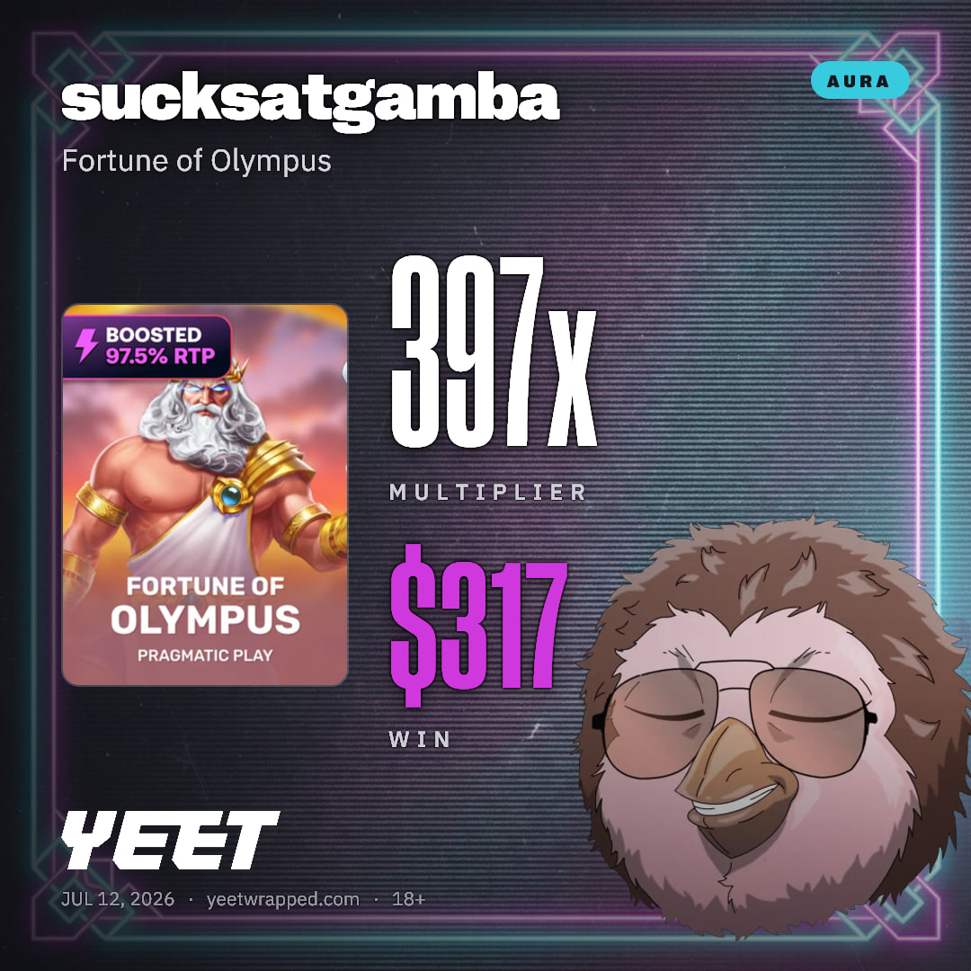 sucksatgamba hit 396.7x on Fortune of Olympus