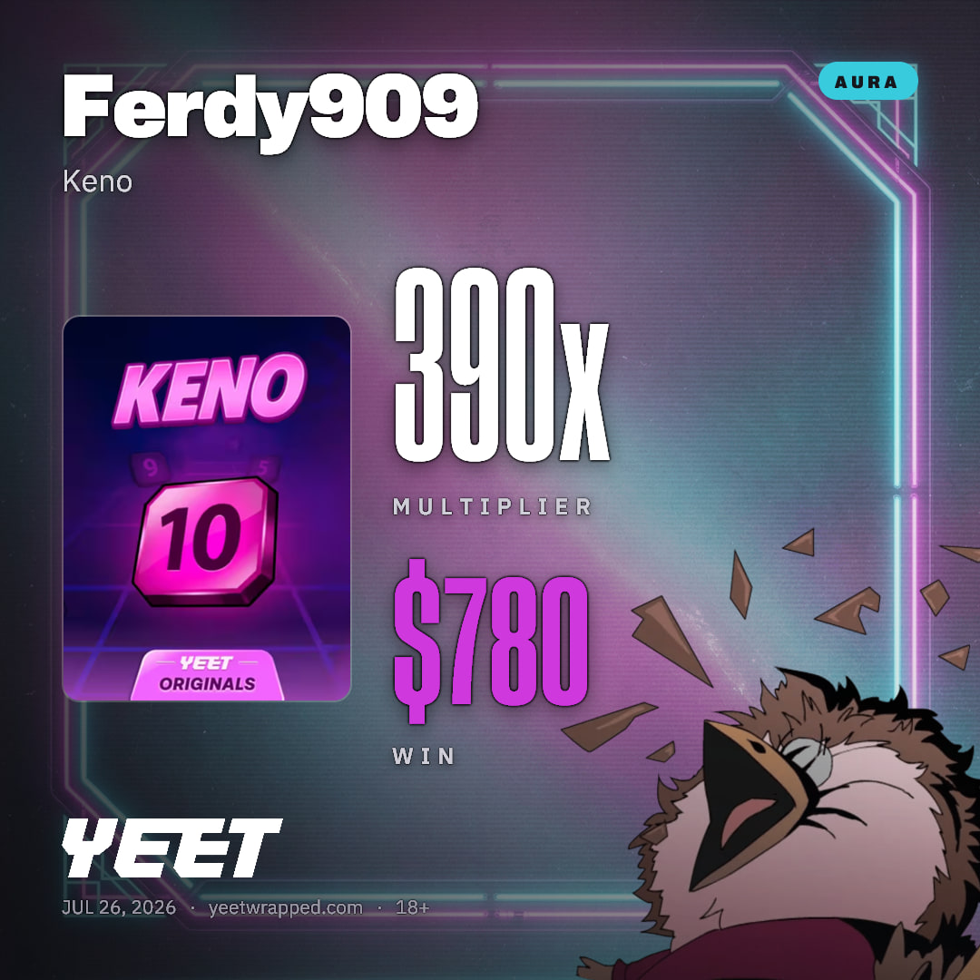 Ferdy909 hit 390x on Keno