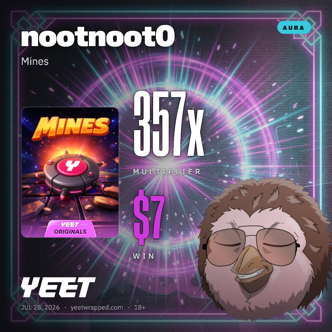 nootnoot0 hit 356.6x on Mines