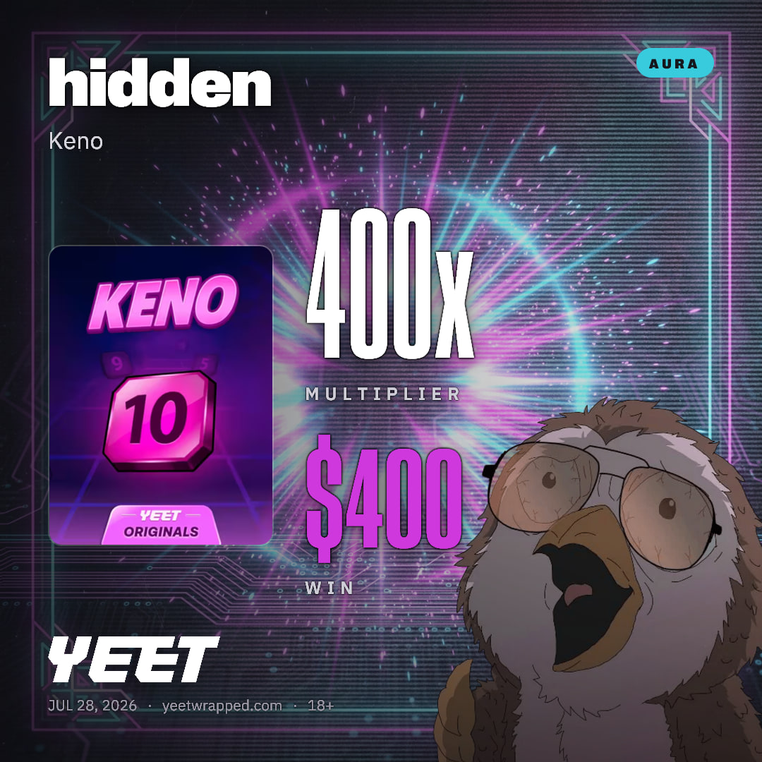 hidden hit 400x on Keno