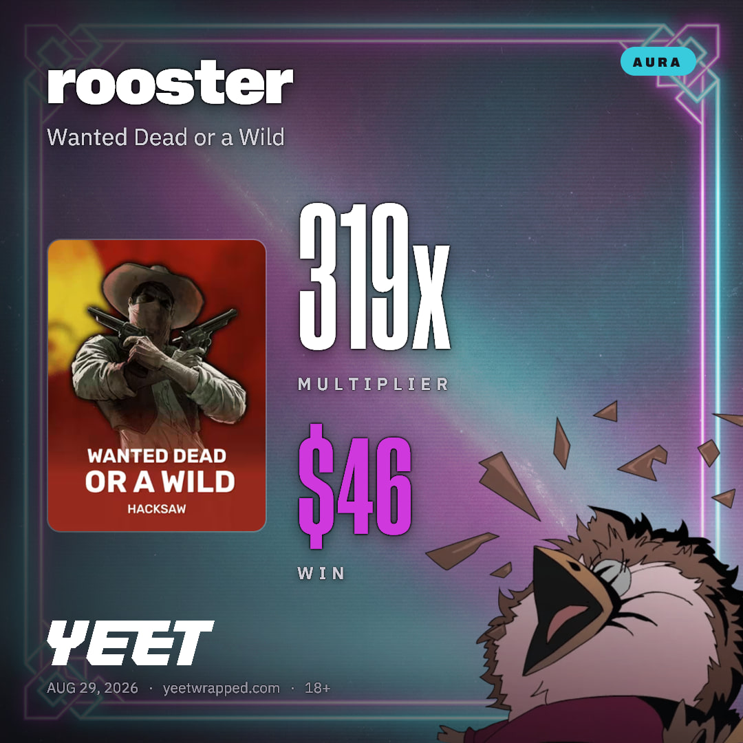 rooster hit 318.8x on Wanted Dead or a Wild