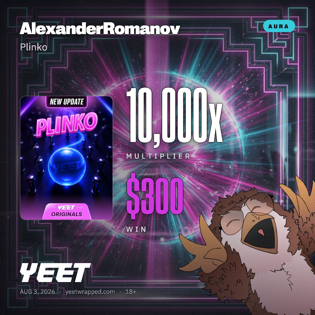 AlexanderRomanov hit 10,000x on Plinko