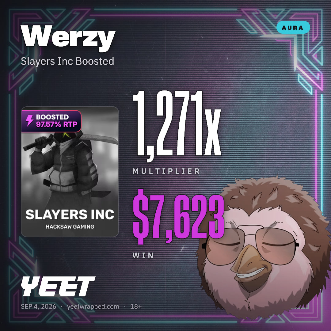 Werzy hit 1,271x on Slayers Inc Boosted