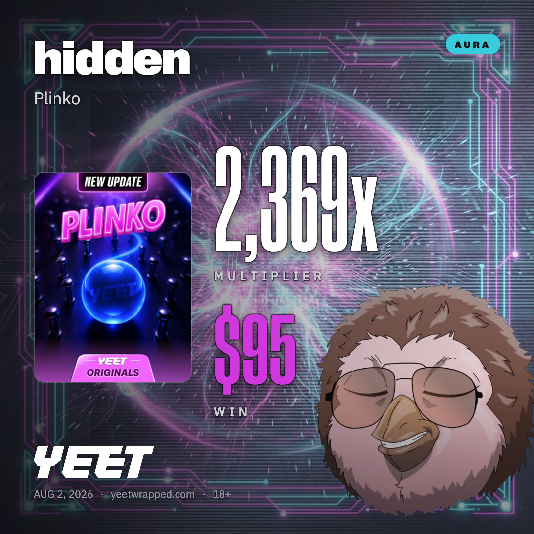 hidden hit 2,369x on Plinko