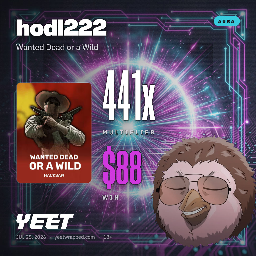 hodl222 hit 440.9x on Wanted Dead or a Wild
