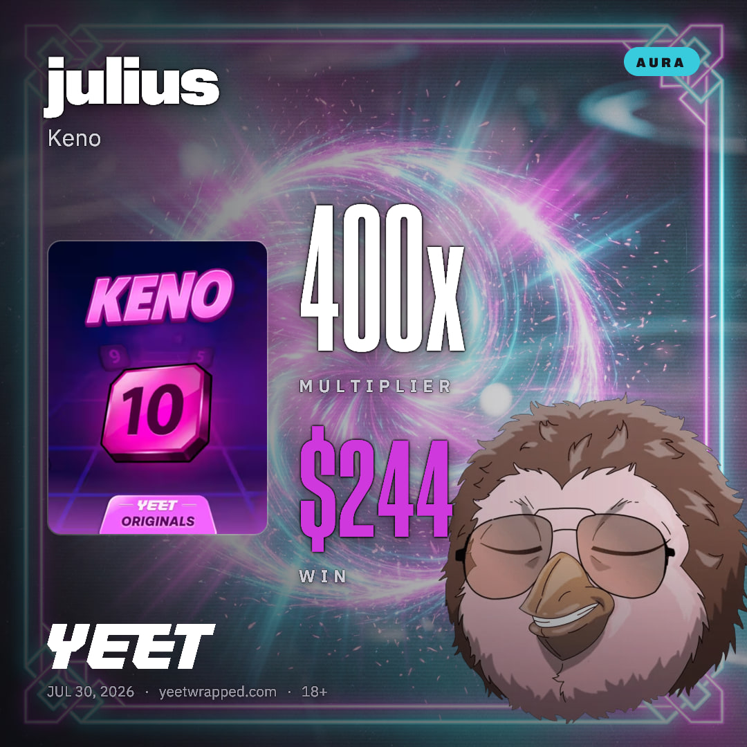 julius hit 400x on Keno