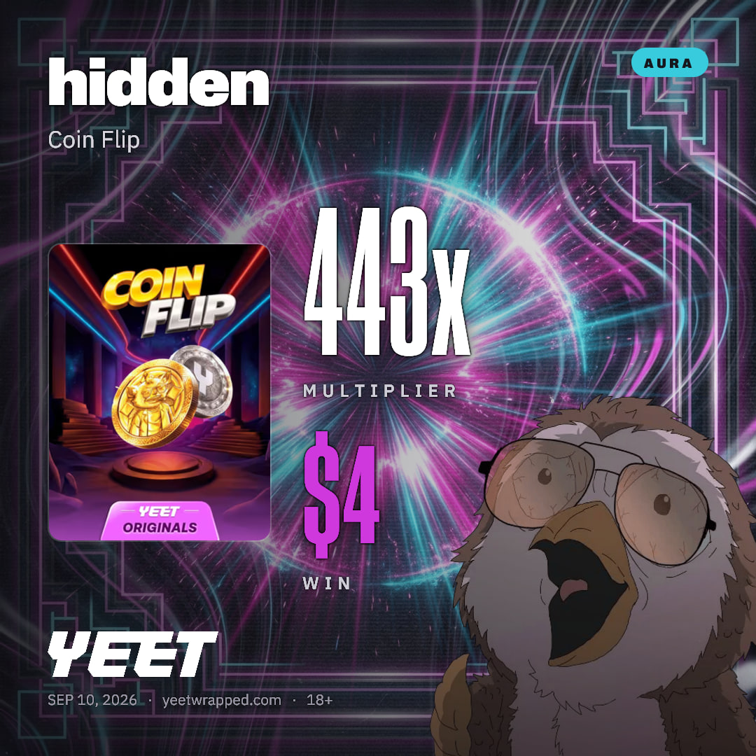 hidden hit 442.9x on Coin Flip
