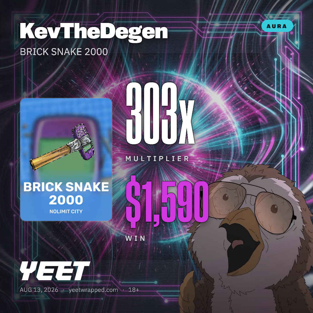KevTheDegen hit 302.9x on BRICK SNAKE 2000