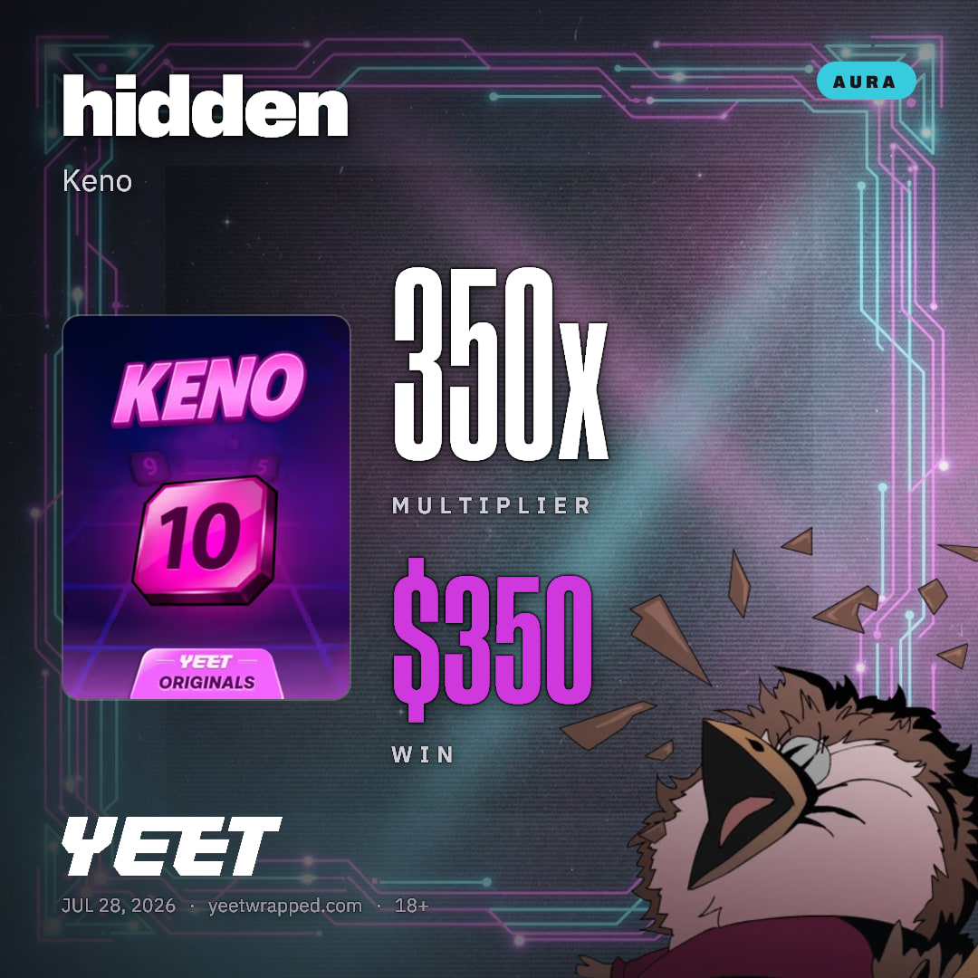 hidden hit 350x on Keno