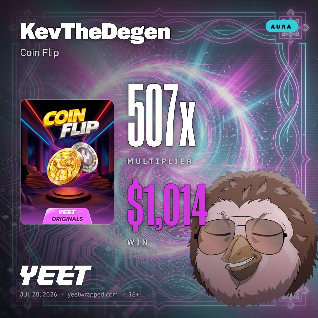 KevTheDegen hit 506.9x on Coin Flip