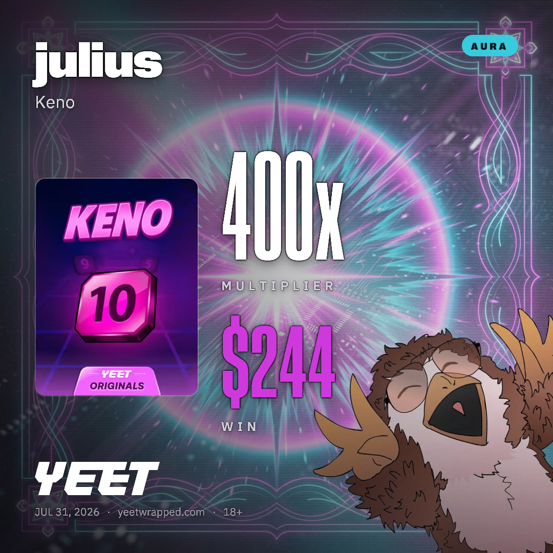 julius hit 400x on Keno