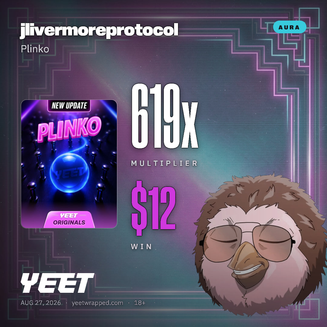 jlivermoreprotocol hit 619x on Plinko