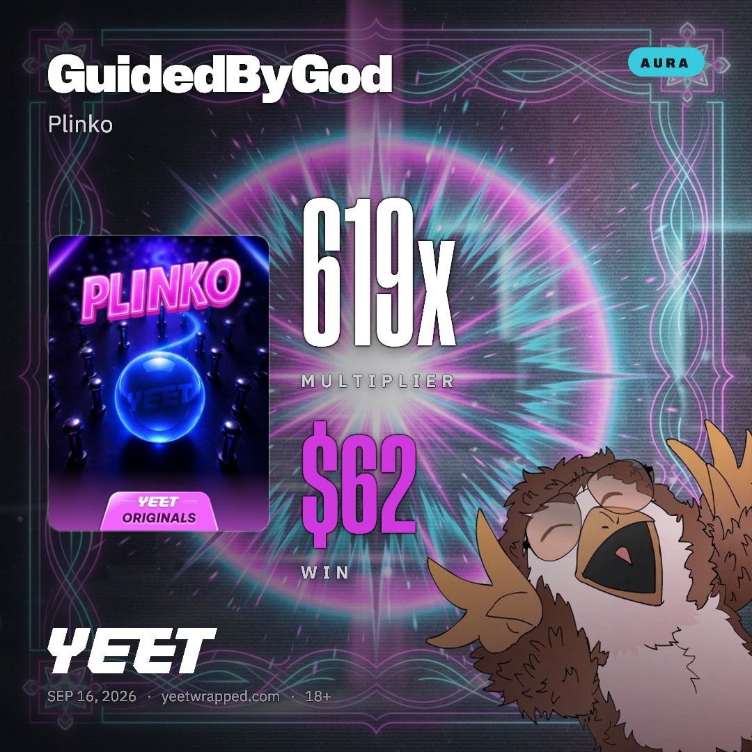 GuidedByGod hit 619x on Plinko