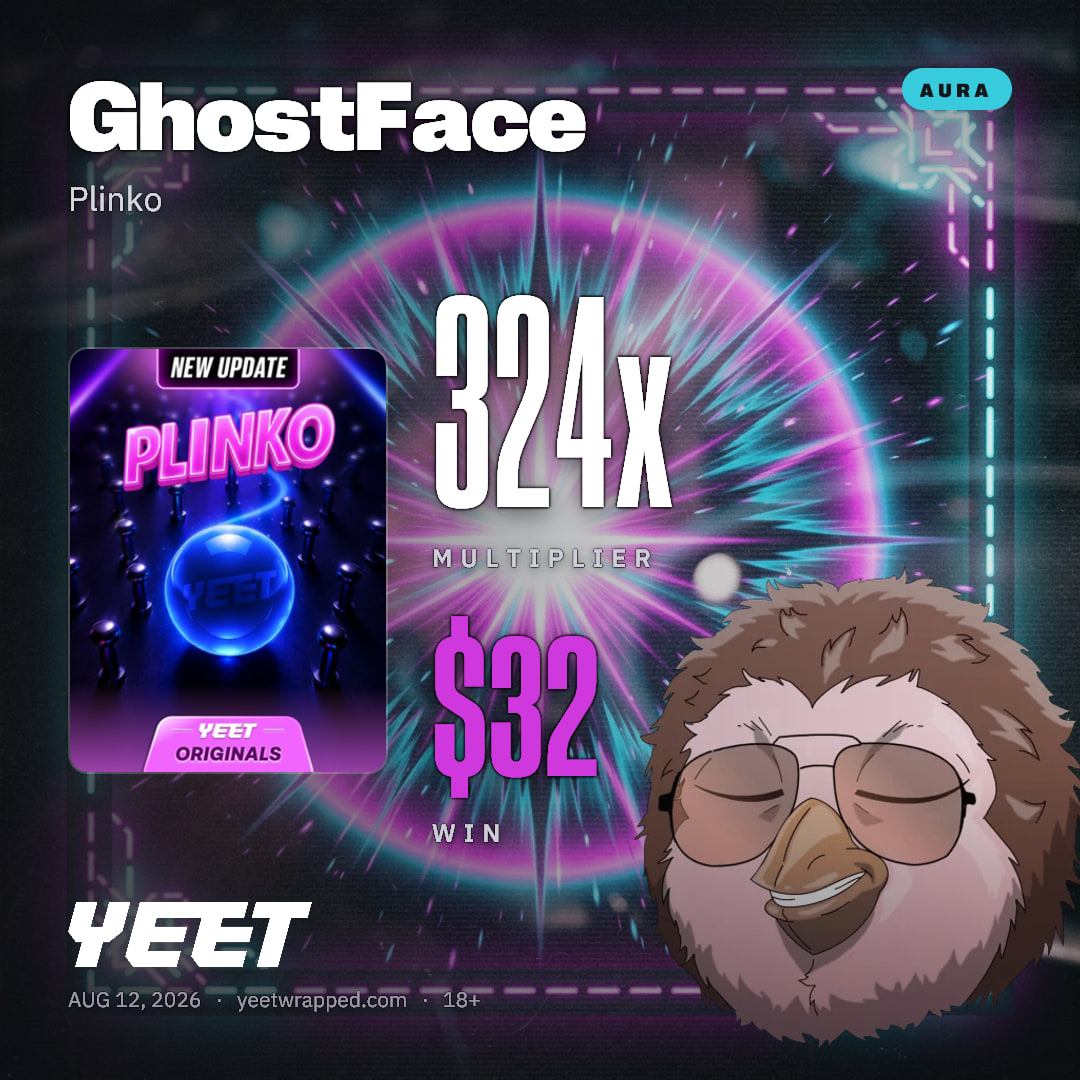 GhostFace hit 324x on Plinko
