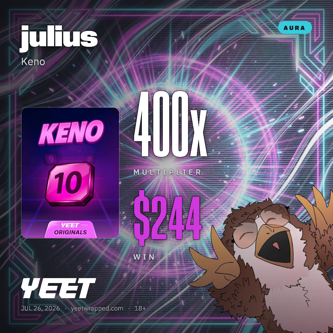 julius hit 400x on Keno