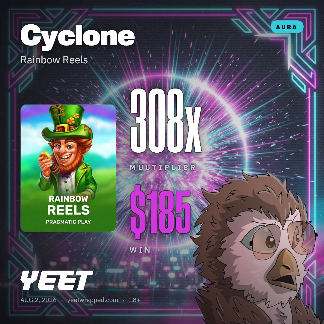 Cyclone hit 307.6x on Rainbow Reels
