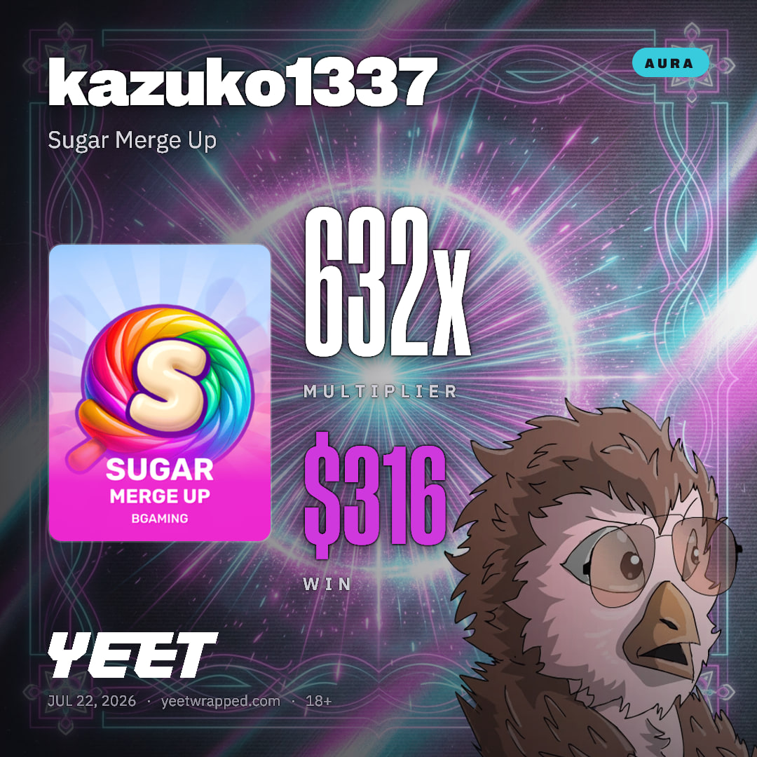 kazuko1337 hit 632.2x on Sugar Merge Up