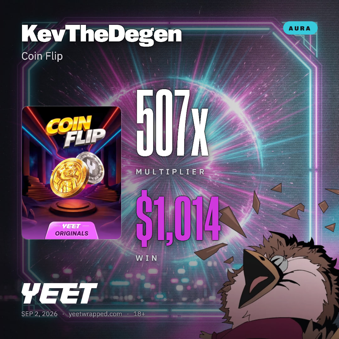 KevTheDegen hit 506.9x on Coin Flip