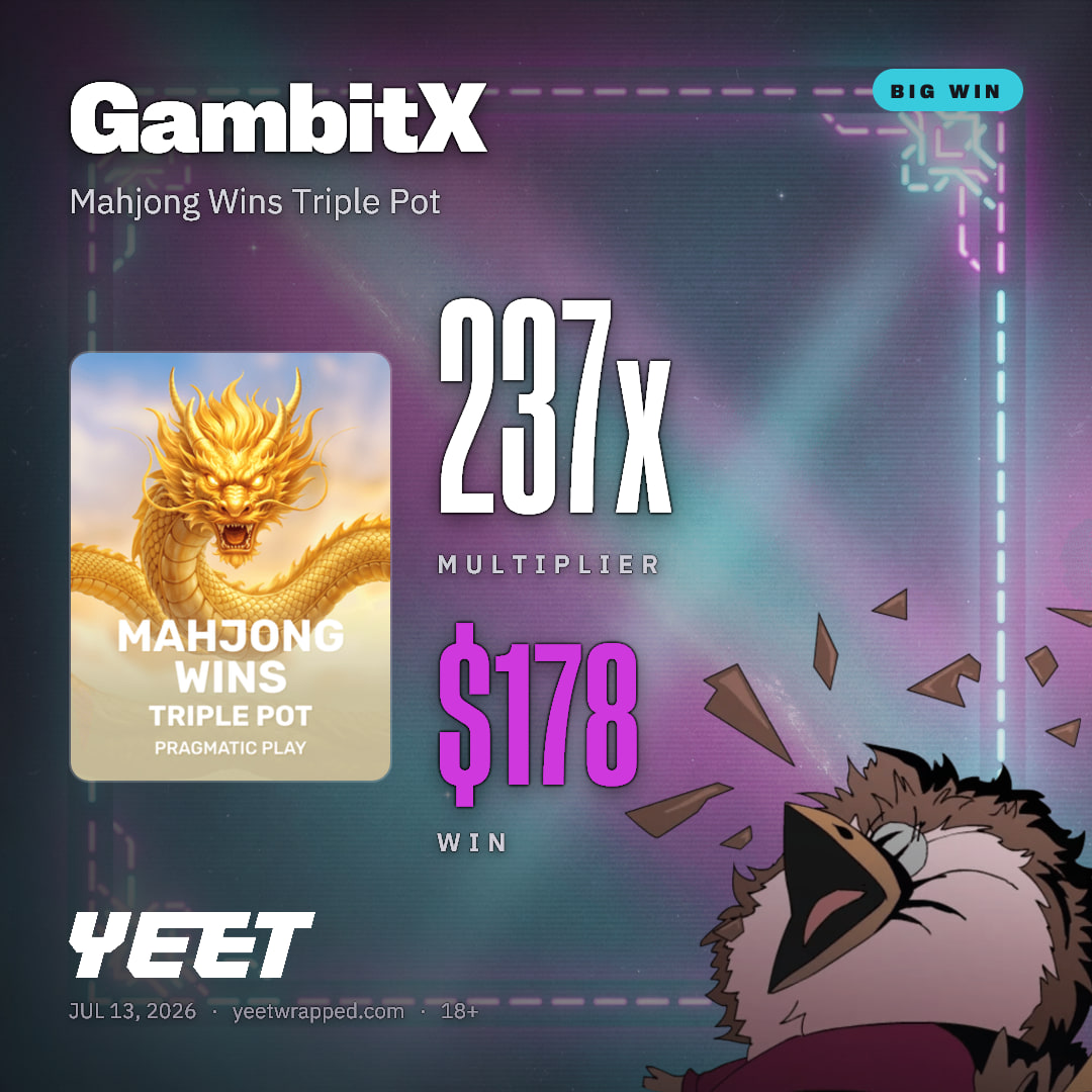 GambitX hit 237.1x on Mahjong Wins Triple Pot