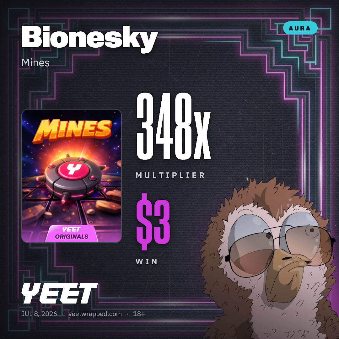 Bionesky hit 347.6x on Mines