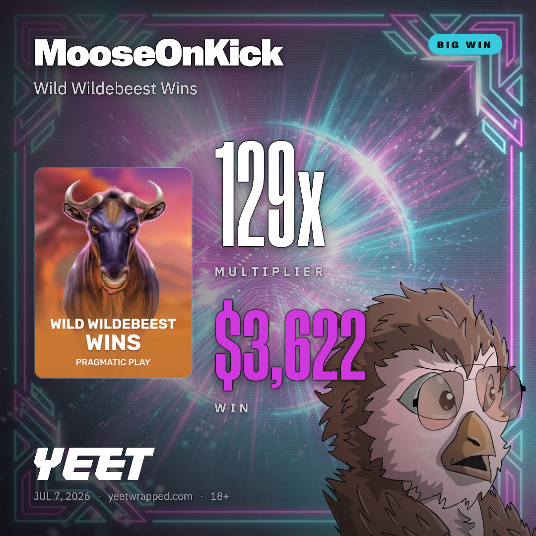 MooseOnKick hit 128.6x on Wild Wildebeest Wins