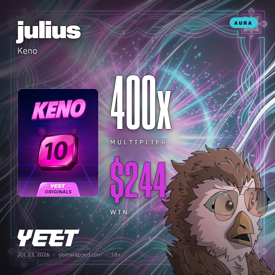 julius hit 400x on Keno