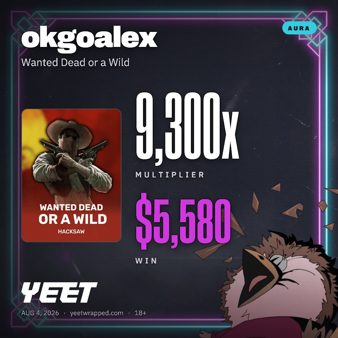 okgoalex hit 9,300x on Wanted Dead or a Wild