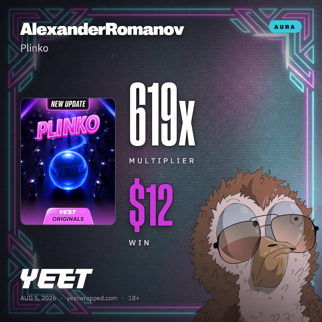 AlexanderRomanov hit 619x on Plinko