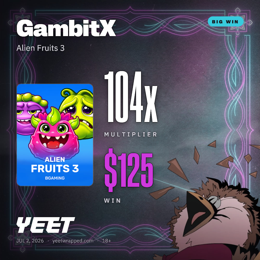 GambitX hit 104.3x on Alien Fruits 3